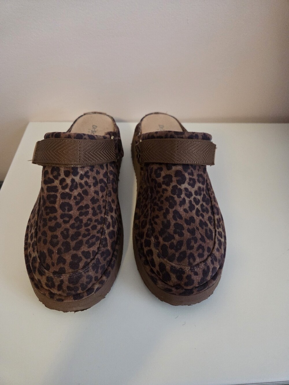 Leopard Print Womens Slip-On Clog - Brown